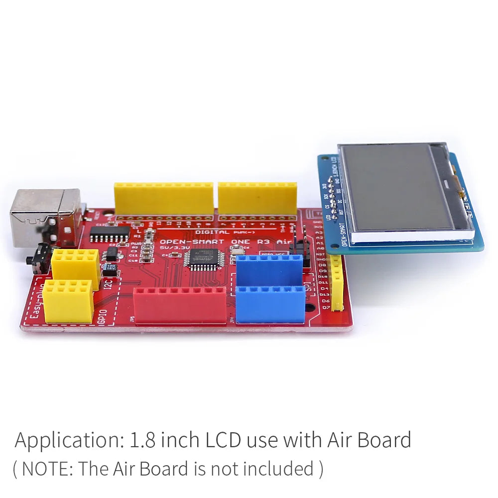 OPEN-SMART With Backlight LED 3.3V 1.8 Inch 128 * 64 Serial SPI Monochrome LCD Shield Breakout Board Module for Arduino