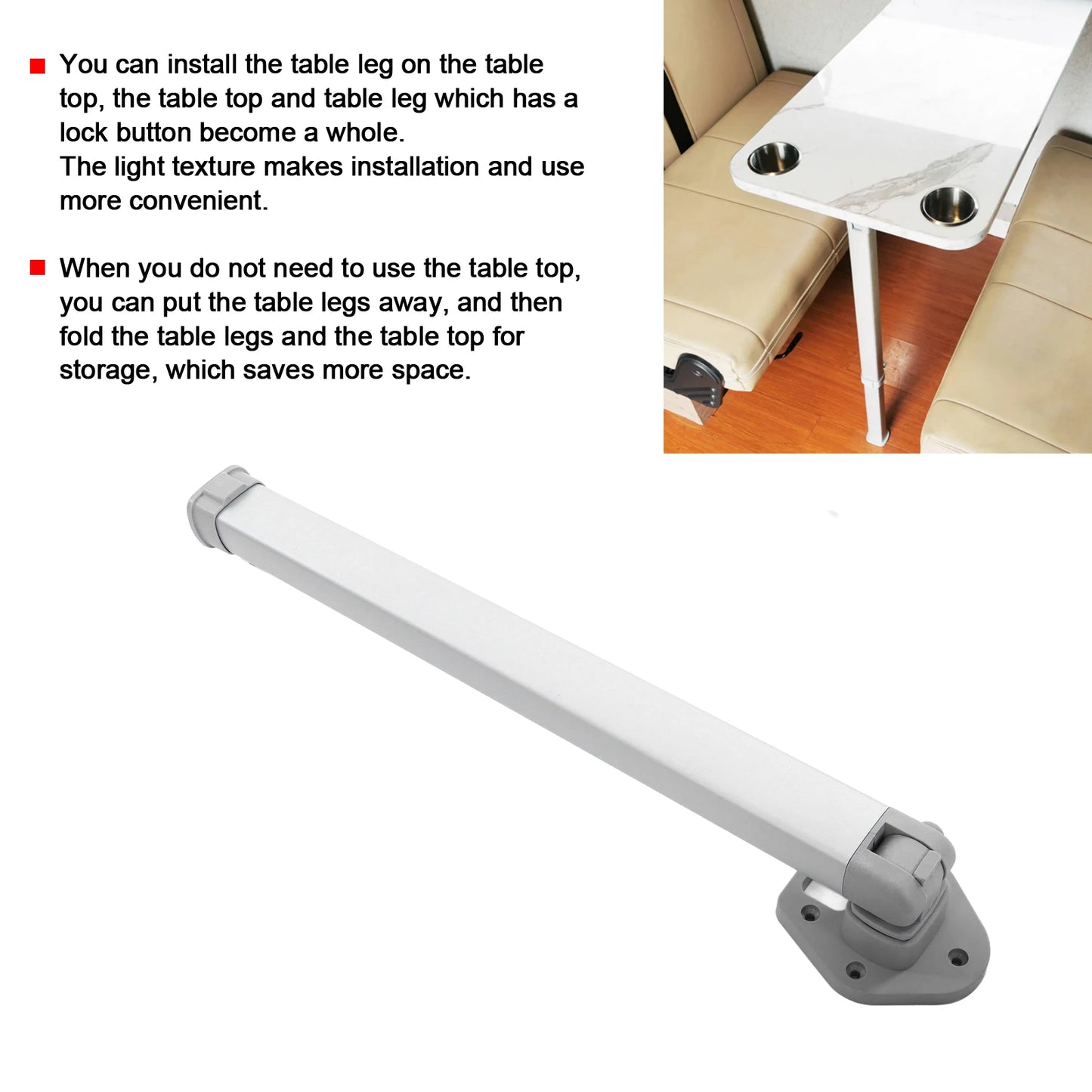 510‑760mm Height Adjustable Table Leg Lifting Telescopic Folding Support for RV Caravan Boat Yacht Campers Accessories Tools