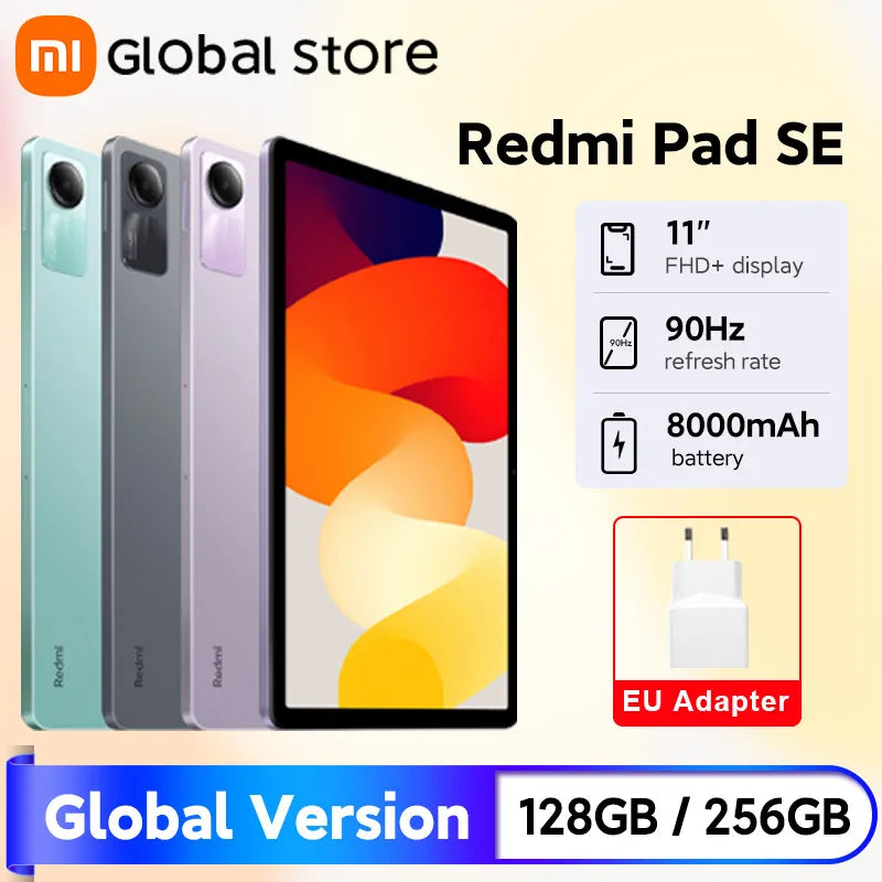 Global Version Xiaomi Redmi Pad SE 128GB / 256GB Snapdragon® 680 Mi Tablet Quad speakers Dolby Atmos® 90Hz 11" Display 8000mAh