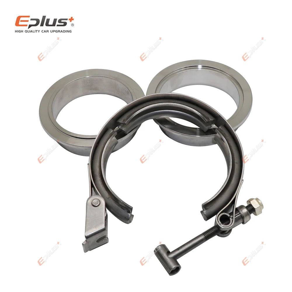 Eplus Car 304 Stainless Steel Quick Release V Band Clamp Turbo Exhaust Pipe Vband Clamp Male Female Flange V Clamp Kits