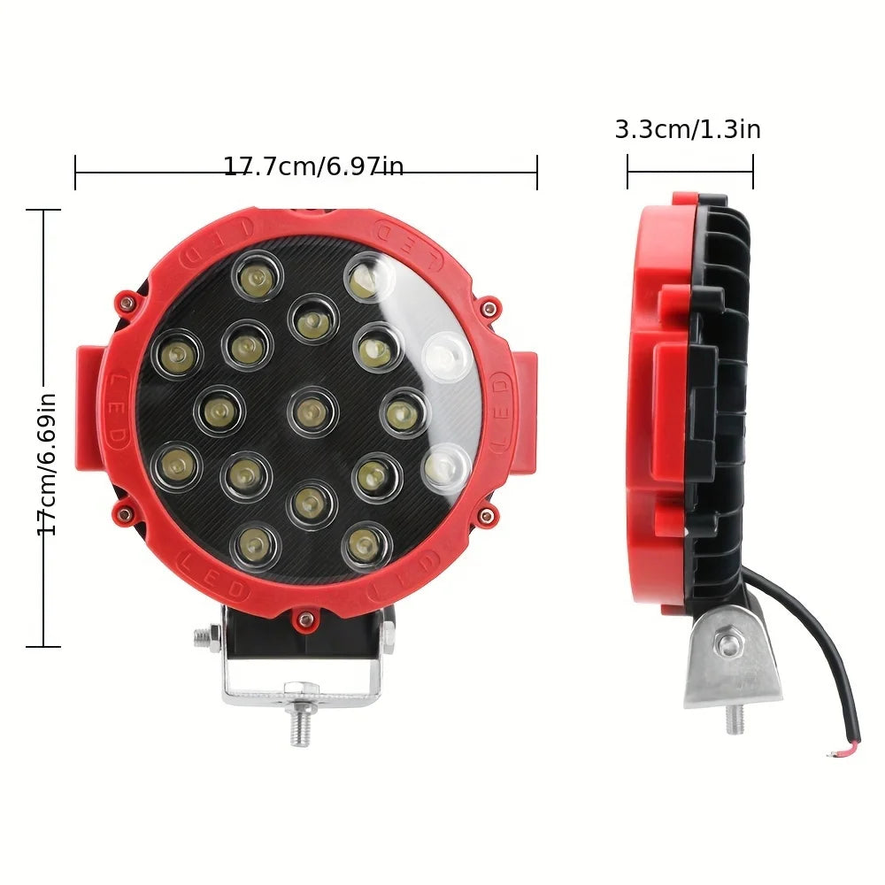 12V 51W Bright LED Light Off Road 4x4 Spotlight Car Headlight Work Spot Lamp For Truck JEEP Hummer Car Work light Accessories