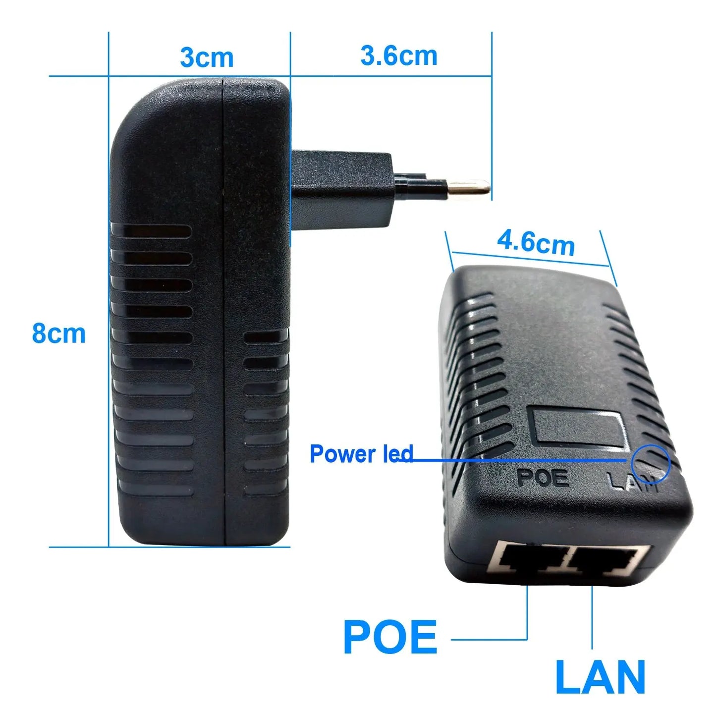 CCTV Security Surveillance POE Power Supply Adapter 48V 0.5A EU/US Plug for Injector Ethernet IP Camera POE Switch NVR Router