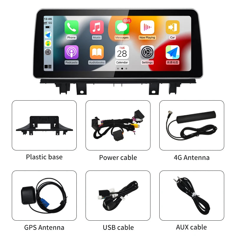 2024 New ID6 ID7 ID8 UI 12.3 Android System Wireless Carplay AUTO For BMW X1 F48 2016 2017 2018 NBT EVO Car Video Players GPS