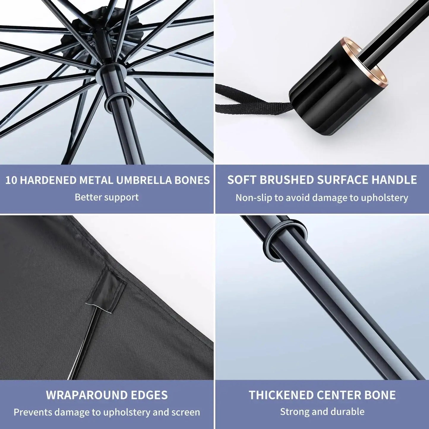 Rubber Sunshade Umbrella For Car Uv Protection Folding High Shading Car Umbrella Front Windshield High Shading Silver Sunshade