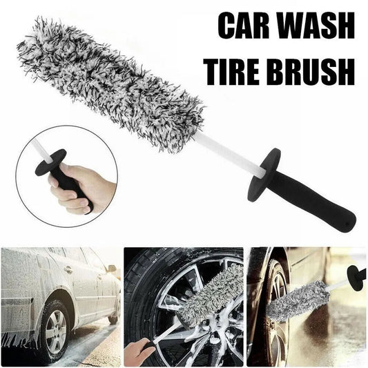 Microfiber Car Wash Brush Cleaning Gloves Plastic Handle Wheel Brush Double-Side Absorbent Clean Glove Car Washing Tool