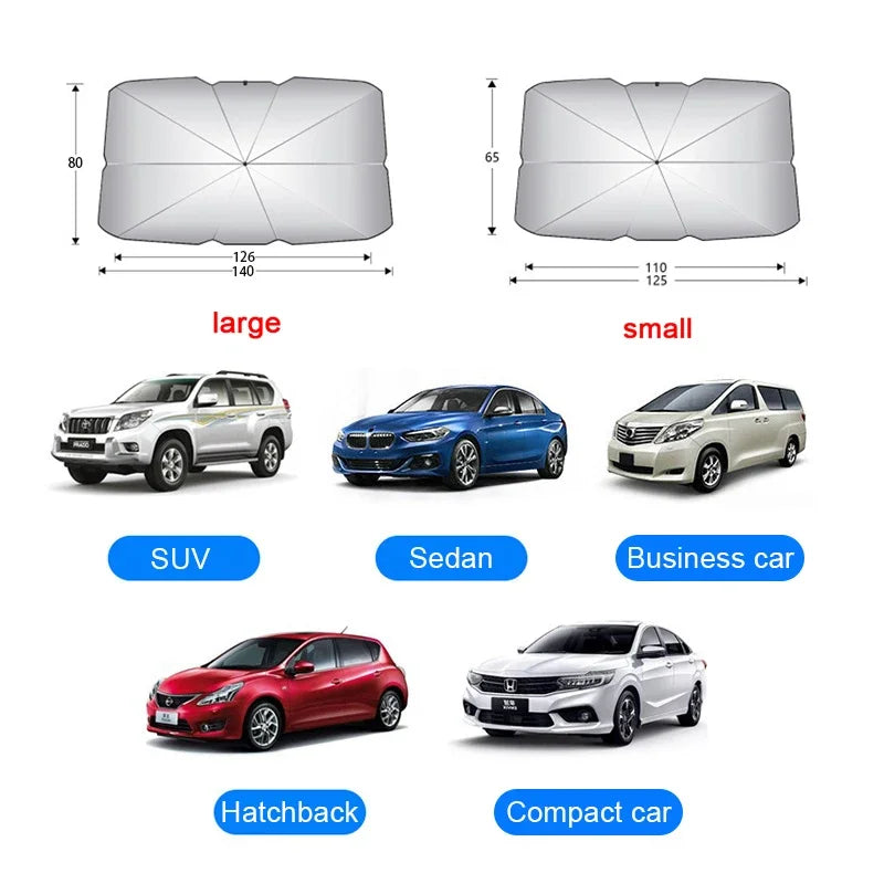 New Car Sunshade Umbrella Sun Shade Protector Front Parasol Summer Sun Interior Windshield Protection Accessories Auto Shading