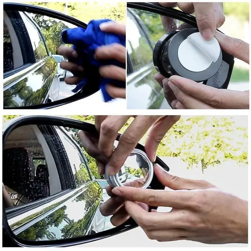 2Pcs 360 Degree Adjustable Blind Spot Mirror Car Auxiliary Rearview Convex Mirror Round Frame Wide Angle Mirrors for Car Reverse