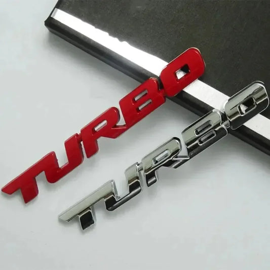 TURBO Car 3D Zinc Alloy Stickers Body Rear Label Side Trim Decals Car Styling Decoration Sticker Auto Exterior Decor Accessories