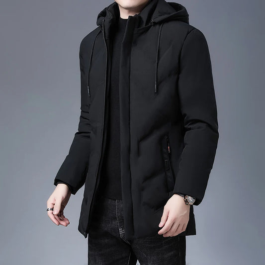 Men's Clothing Top Quality New Fashion Brand Hooded Casual Fashion Long Thicken Outwear Parkas Jackets Winter Windbreaker Coats