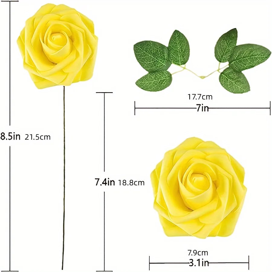 25pcs Artificial Flowers, Fake Flowers Roses W/stem For DIY Wedding Bouquets Centerpieces Arrangements Party Home Decorations