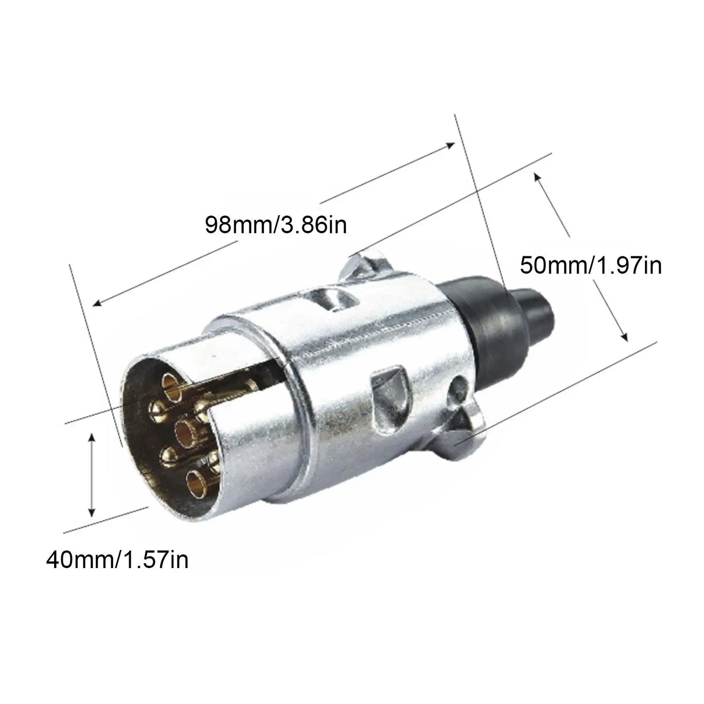 7 Pin Aluminium Alloy Plug Trailer Truck Towing Electrics 12V Connector EU Plug Professional Replacement For Truck