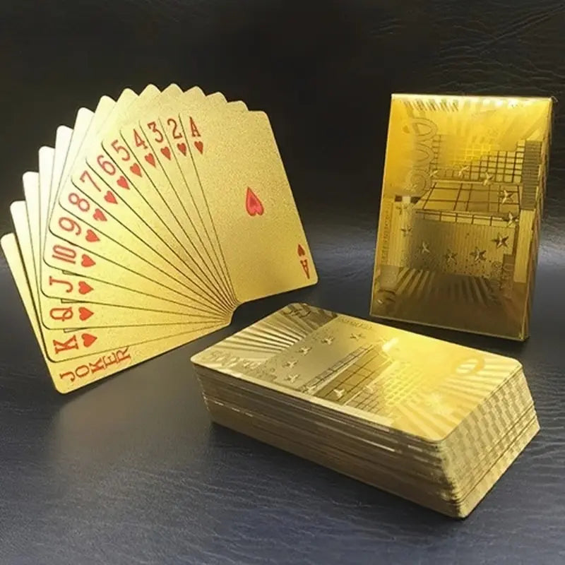 Gold Foil Poker Card Europe Style Plastic Playing Cards Waterproof Card Game Props Magic Tools Holiday Collectibles Party Gifts