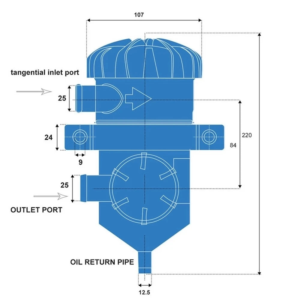 Universal Provent 200 Oil Separator Catch Can Filter Oil and Gas Separator OE: 612630060015 60138 Assembly