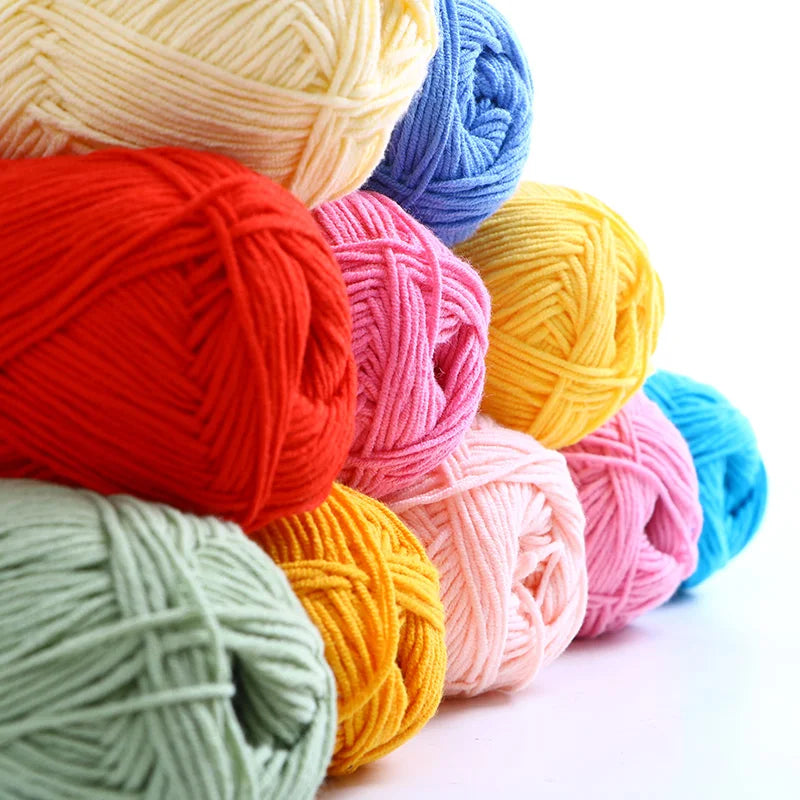 40-50g/Set 4ply Milk Cotton Knitting Wool Yarn Needlework Dyed Lanas For Crochet Craft Sweater Hat Dolls At Low Price