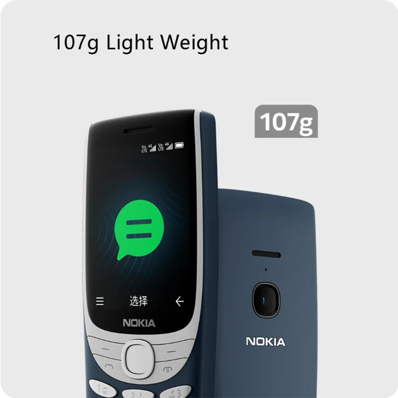 Nokia 8210 4G Feature Phone 2.8 Inch Display Bluetooth 5.0 1450mAh Dual SIM FM Torch Rugged Push-button used Phone