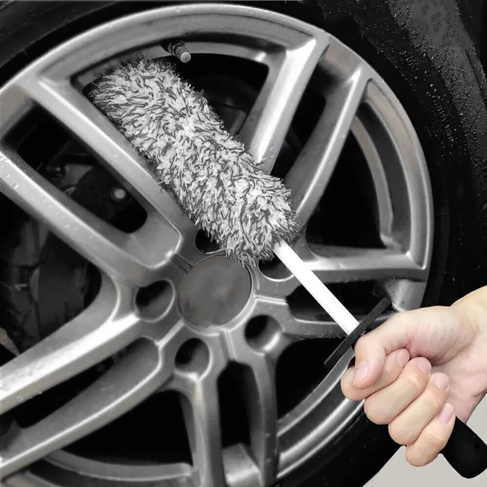 Microfiber Car Wash Brush Cleaning Gloves Plastic Handle Wheel Brush Double-Side Absorbent Clean Glove Car Washing Tool