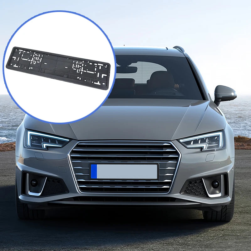 1 pcs open size Black European License Plate Frame Auto Accessory Waterproof Holder with Mounting License Plate