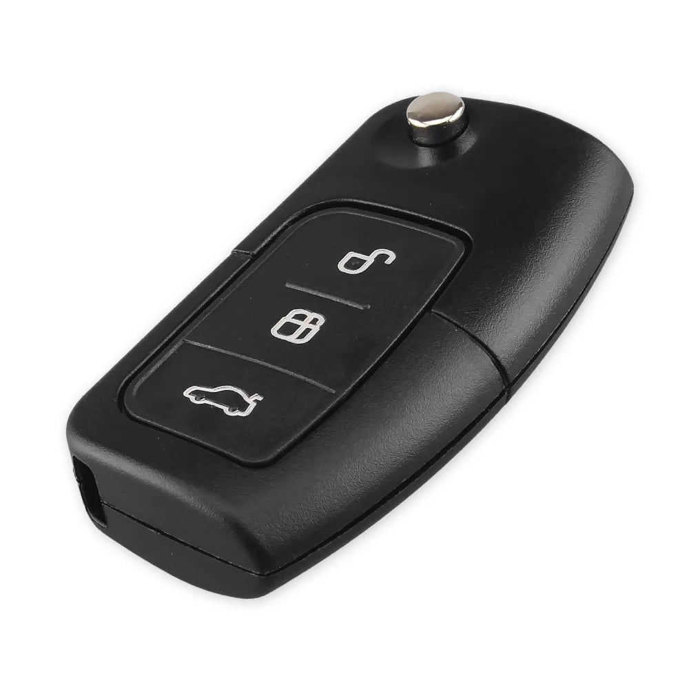 KEYYOU 3 Button Flip Folding Remote Fob Cover Uncut Car Blank Key Shell for Ford Focus Fiesta C Max K