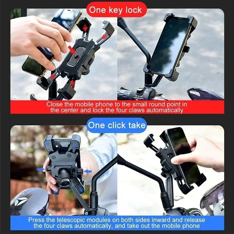 VIKEFON 360° Rotatable Electric Bicycle Phone Holder for iPhone Riding MTB Bike Moto Motorcycle Stand Bracket Non-slip Cycling