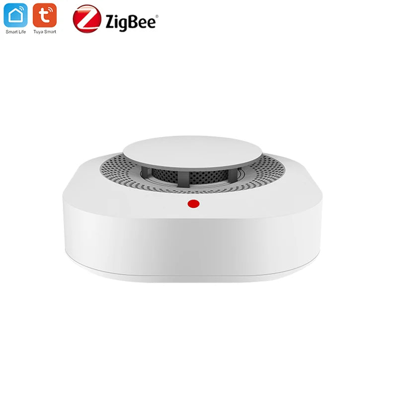 Tuya Zigbee Smart Smoke Detector, Smart Life APP Fire Alarm Sensor Home Security System Firefighters Work for Gateway Hub