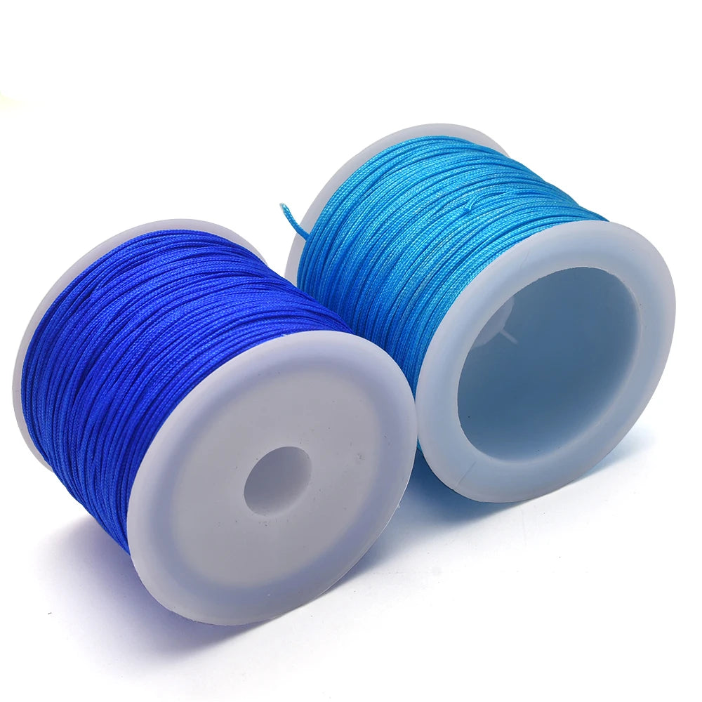 50Yds 0.8mm Crafts Nylon Cord For Jewelry Making Beading Braided Nylon Satin String for Bracelets Rattail Trim Chinese Knot