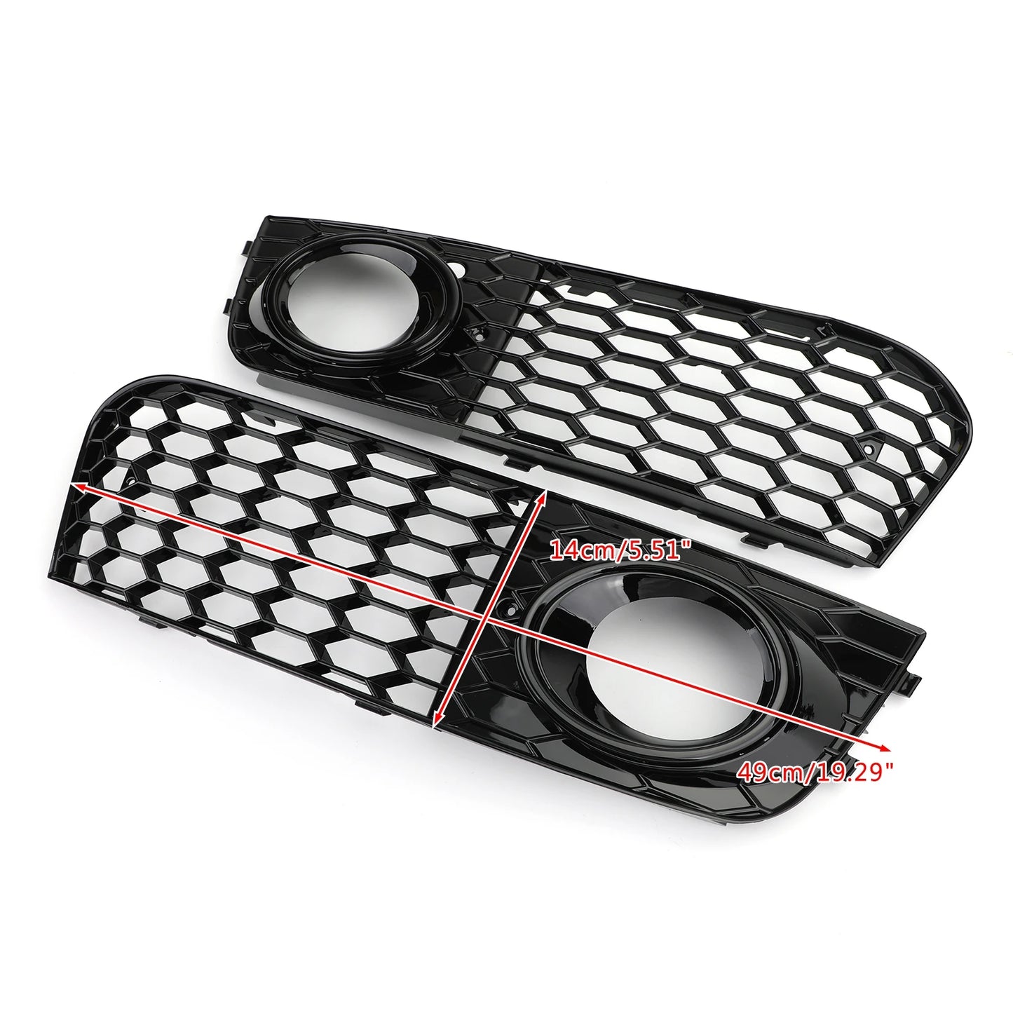 For Audi A4 B8 RS4 2009 2010 2011 2012 Honeycomb Mesh Fog Light Open Vent A4 Grille Intake Cover 8KD807682 8KD807681 Grill Parts