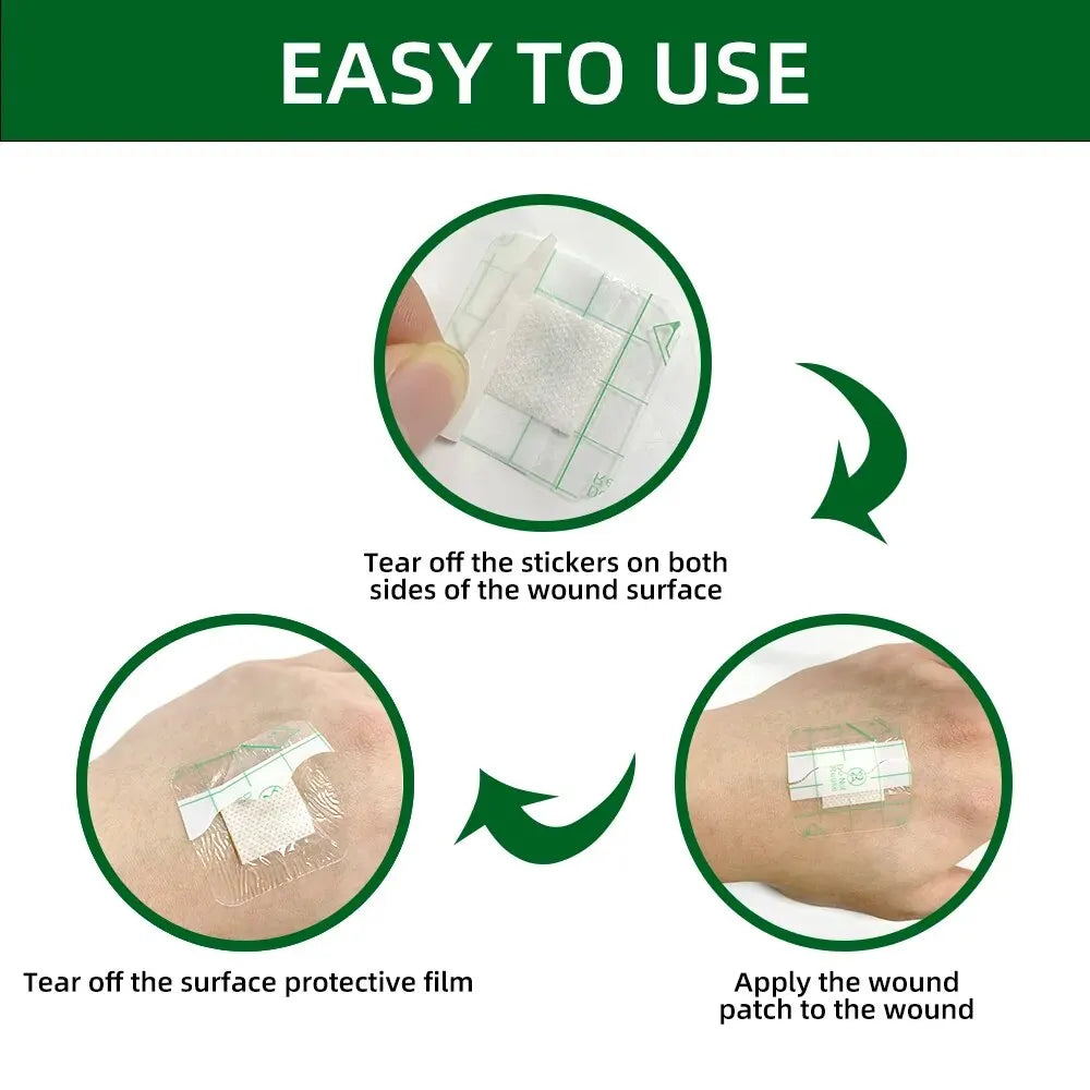 CARBOU 50PCS 38*38mm Transparent PU Square Band-Aid Waterproof Adhesive Bandage Protective Sticker