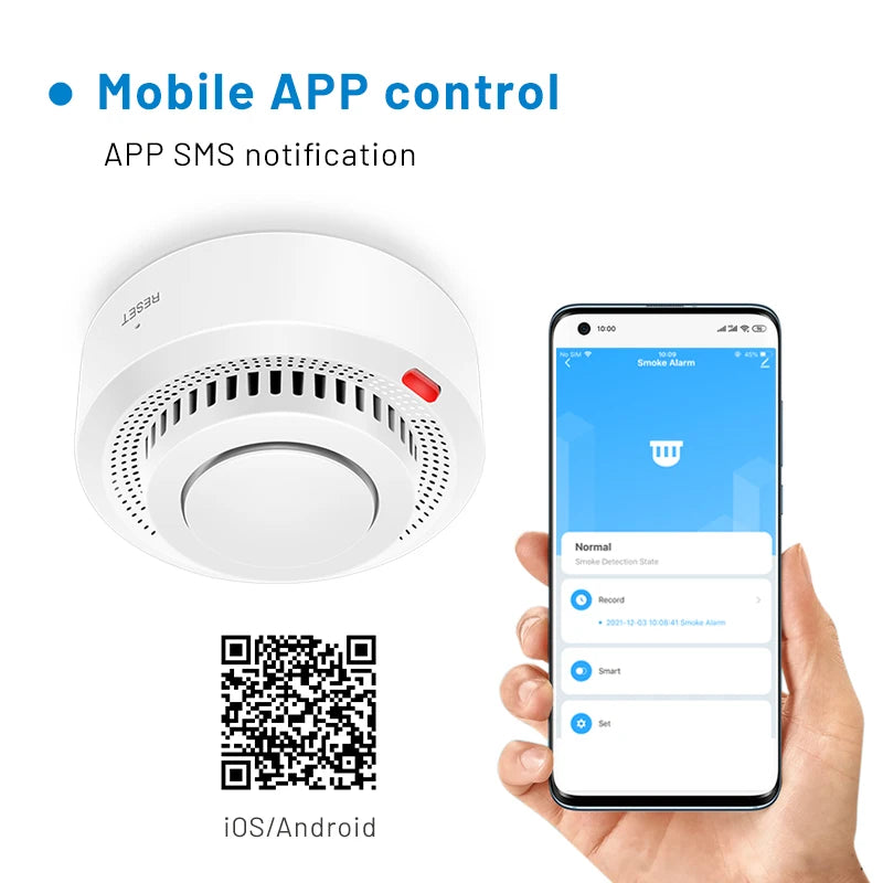 Tuya WiFi Smoke Alarm Fire Protection Smoke Detector Smoke House Combination Fire Alarm Home Security System Firefighters