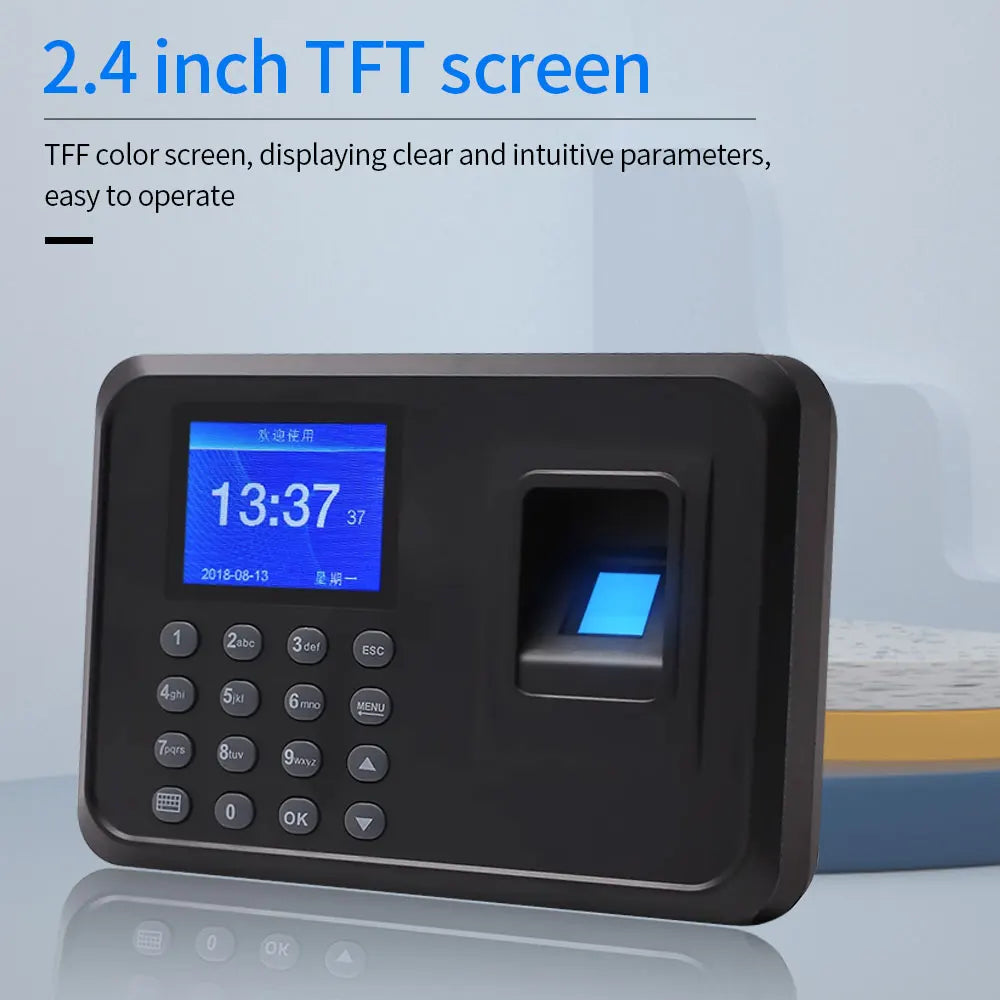 A5 Biometric Fingerprint Employee Time Attendance Smart Time Clock Recorder Device USB Data Manage