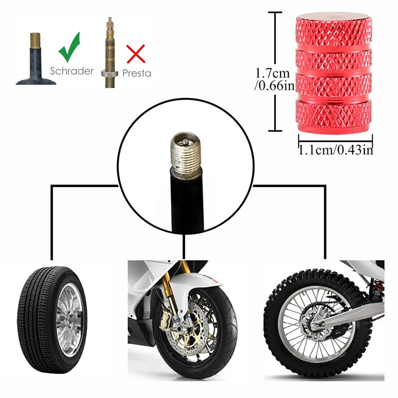 20Pcs Car Tire Valve Stems Cap Knurling Style Tire Valve Cap Aluminum Tire Wheel Stem Air Valve Cap Car Universal Accessories