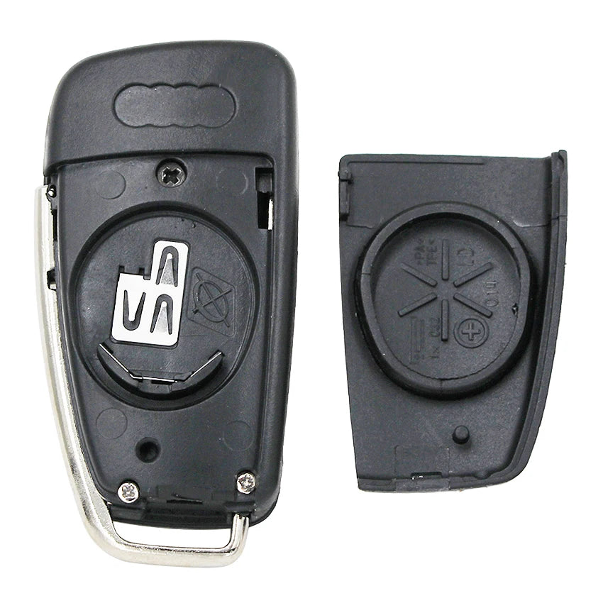 YOUBBA Folding Flip Remote Control Shell Case Smart Car Key Housing for Audi A3 A4 A6 A6L A8 TT Quattro Q7 S6 with Uncut Blade