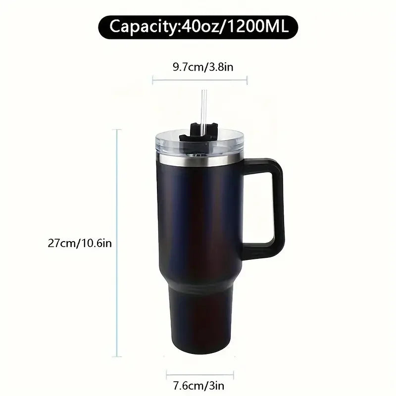 1PC Bingba Cup Car Large Capacity Portable Handle Cup Stainless Steel Insulation Cup Coffee Insulation Cup 40oz