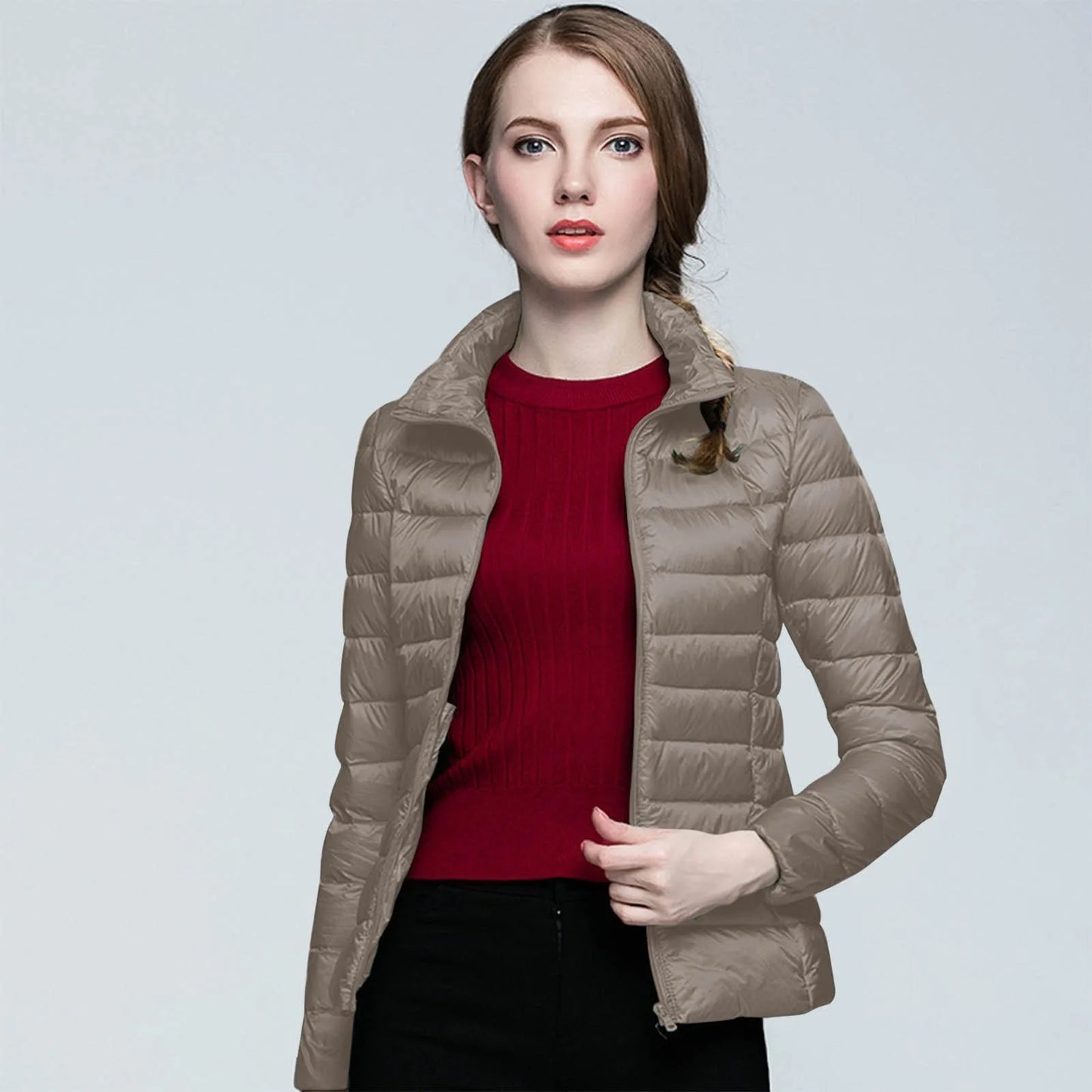 Women Autumn Jacket Fashion Short Ultra Lightweight Packable Puffer Coats Female Down Warm Korean Slim Fit Parkas Spring Autumn