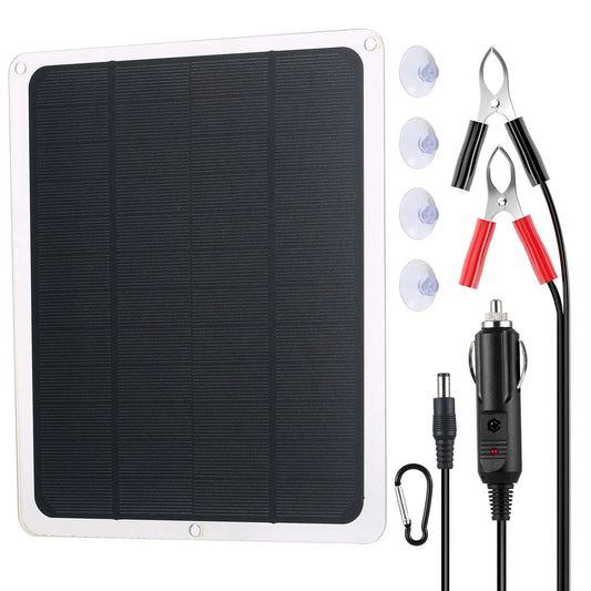 Solar Battery Trickle Charger Maintainer 12V Waterproof Solar Panel Trickle Charging Kit for Car Automotive Motorcycle Boat