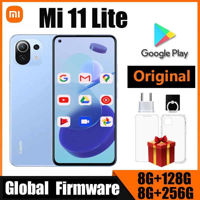 Xiaomi mi 11 Lite smartphone Cell Phones 5G  AMOLED Snapdragon 780G 64MP Full Screen 90HZ