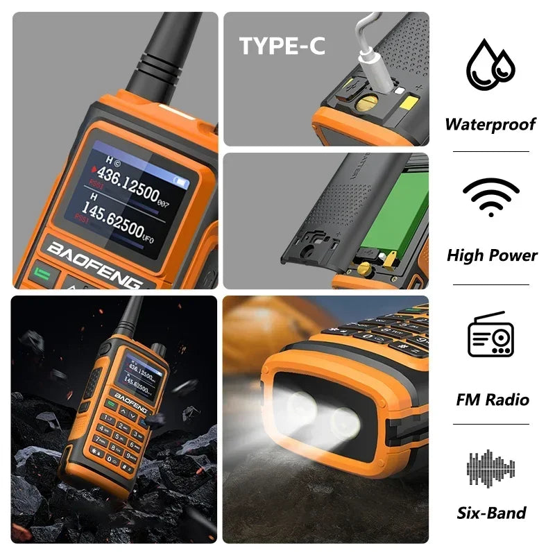 Baofeng UV-17 Pro Max GPS Six-Band Long Range Walkie Talkie Wireless Copy Frequency UV17 Pro USB-C AM/FM Two Way Radio Ham Radio