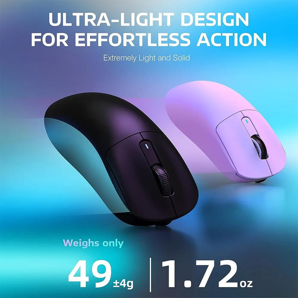 X3 Lightweight Wireless Gaming Mouse with 3 Mode 2.4G USB-C Wired Bluetooth 26K DPI PAW3395 Optical Sensor for PC/Laptop/Win/Mac