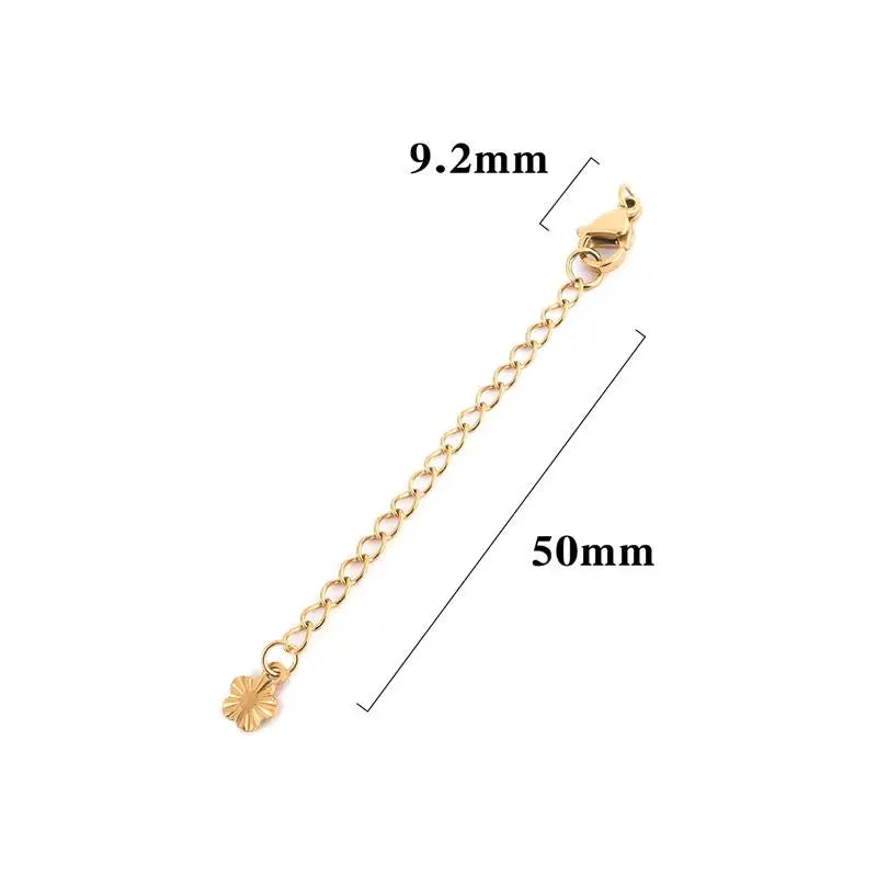 5pcs Stainless Steel Extension Extended Tail Chains With Lobster Clasps Connectors Findings For Bracelet Necklace Tail Chain