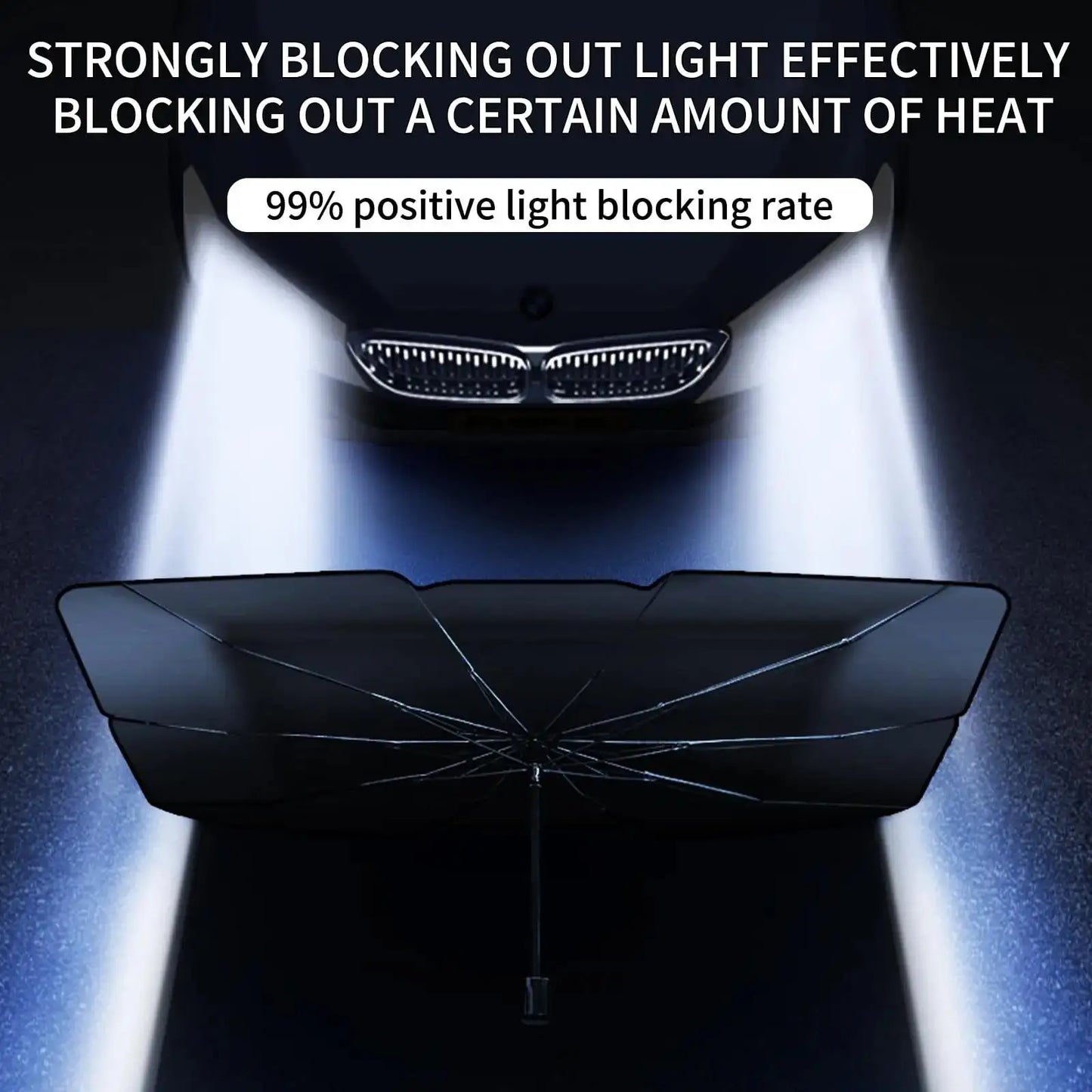 Rubber Sunshade Umbrella For Car Uv Protection Folding High Shading Car Umbrella Front Windshield High Shading Silver Sunshade