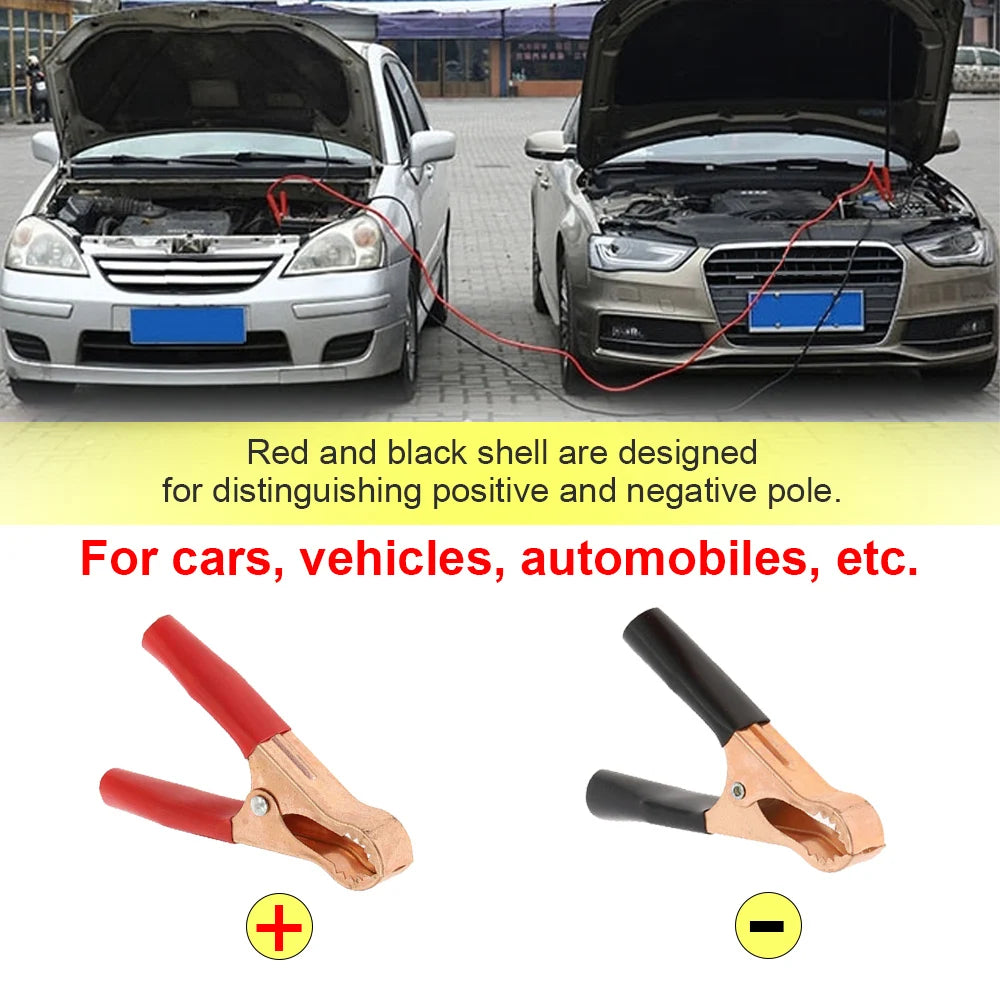 2Pcs Car Electrical Battery Crocodile Clamp Test Connector Alligator Clips Terminal 50A/150A/300A/500A For Jumper Cables Boost