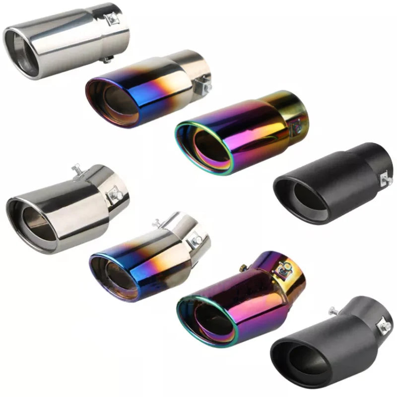 Car Exterior Parts Car Exhaust Muffler Tip Stainless Steel Black Straight Bent Exhaust Tail Muffler Tip Pipe