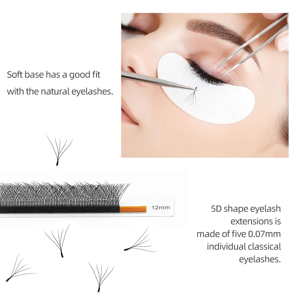 NAGARAKU 5D W Shape Pro Max Premade Volume Fans Eyelash Extensions Bundle Eyelashes Clover Bloom Autofan Mesh False Lashes