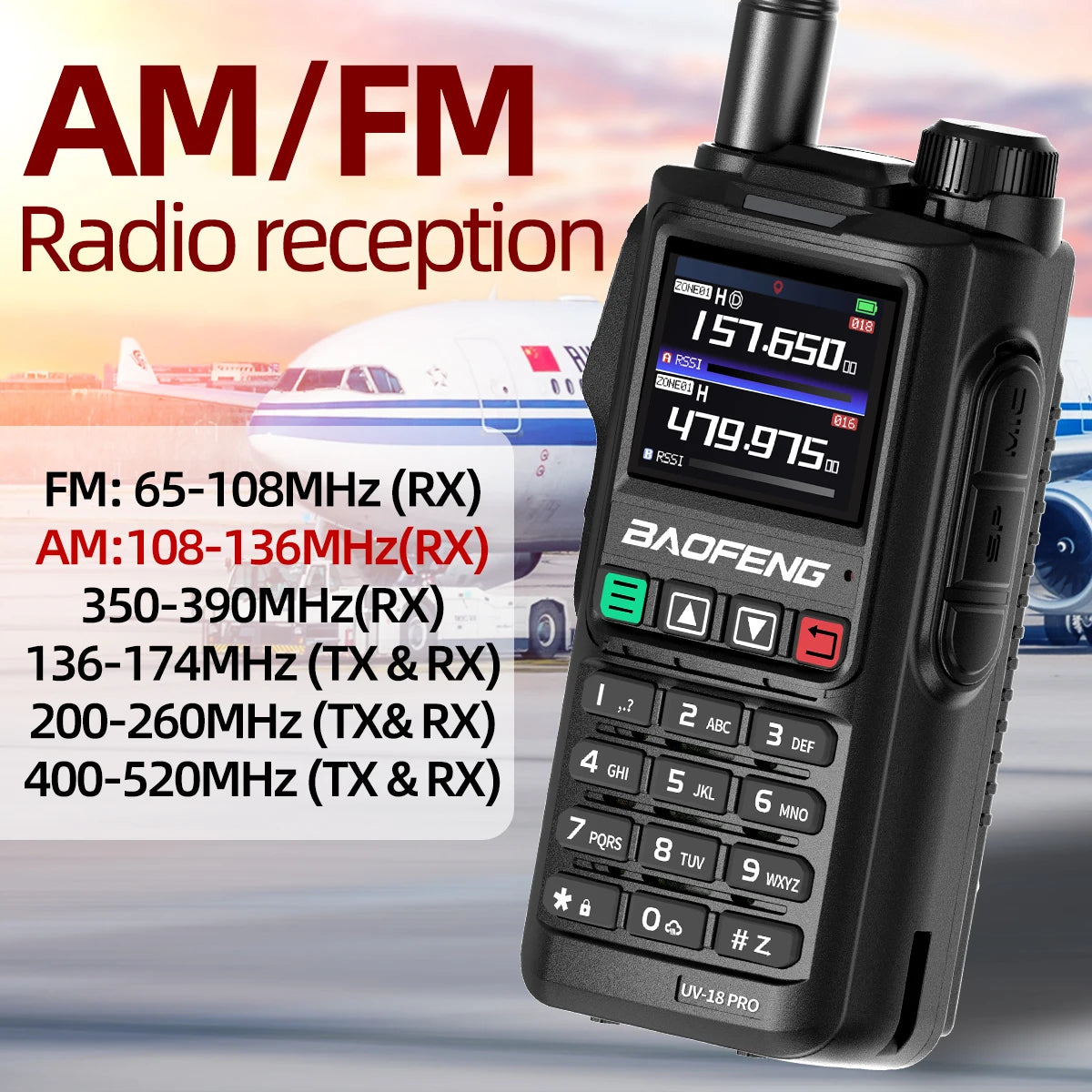 Baofeng UV18 Pro Max GPS AM FM Six-Band Walkie Talkie Wireless Copy Frequency 999CH Long Range Type-C UV-G28 Pro Two Way Radio