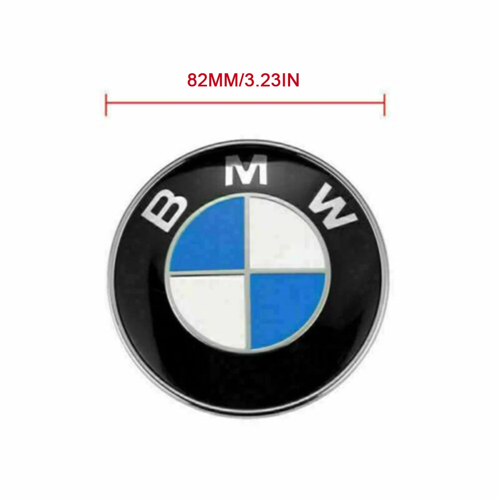 2Pcs Front Hood Rear Trunk Hatch Lid Emblem Blue White 82MM 74MM Front Hood Rear Tailgate Emblem for BMW E81 E82 E87 E88 F20 F21