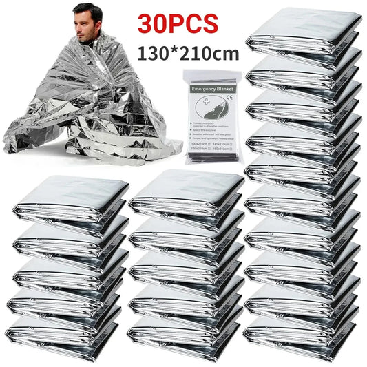 1-10PCS Emergency Blanket Outdoor Survive First Aid Military Rescue Kit Windproof Waterproof Foil Thermal Blanket for Camping