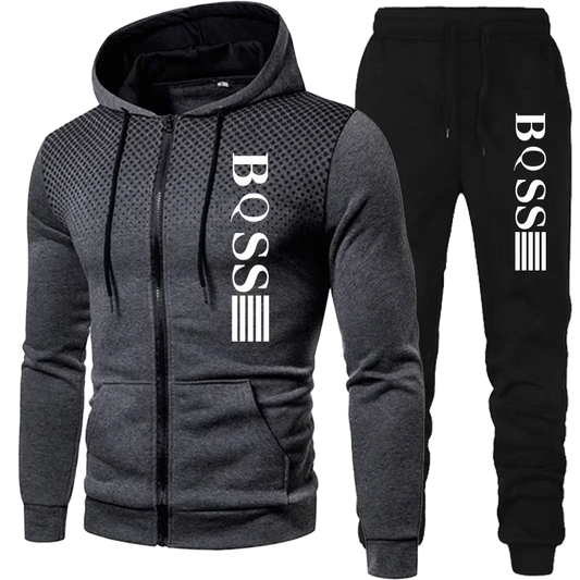 Men Clothing Spotted Sweatshirt Suit Hoodie and Pants Suit Mens Fashion Suits Men's Winter Clothes New Two Piece Set