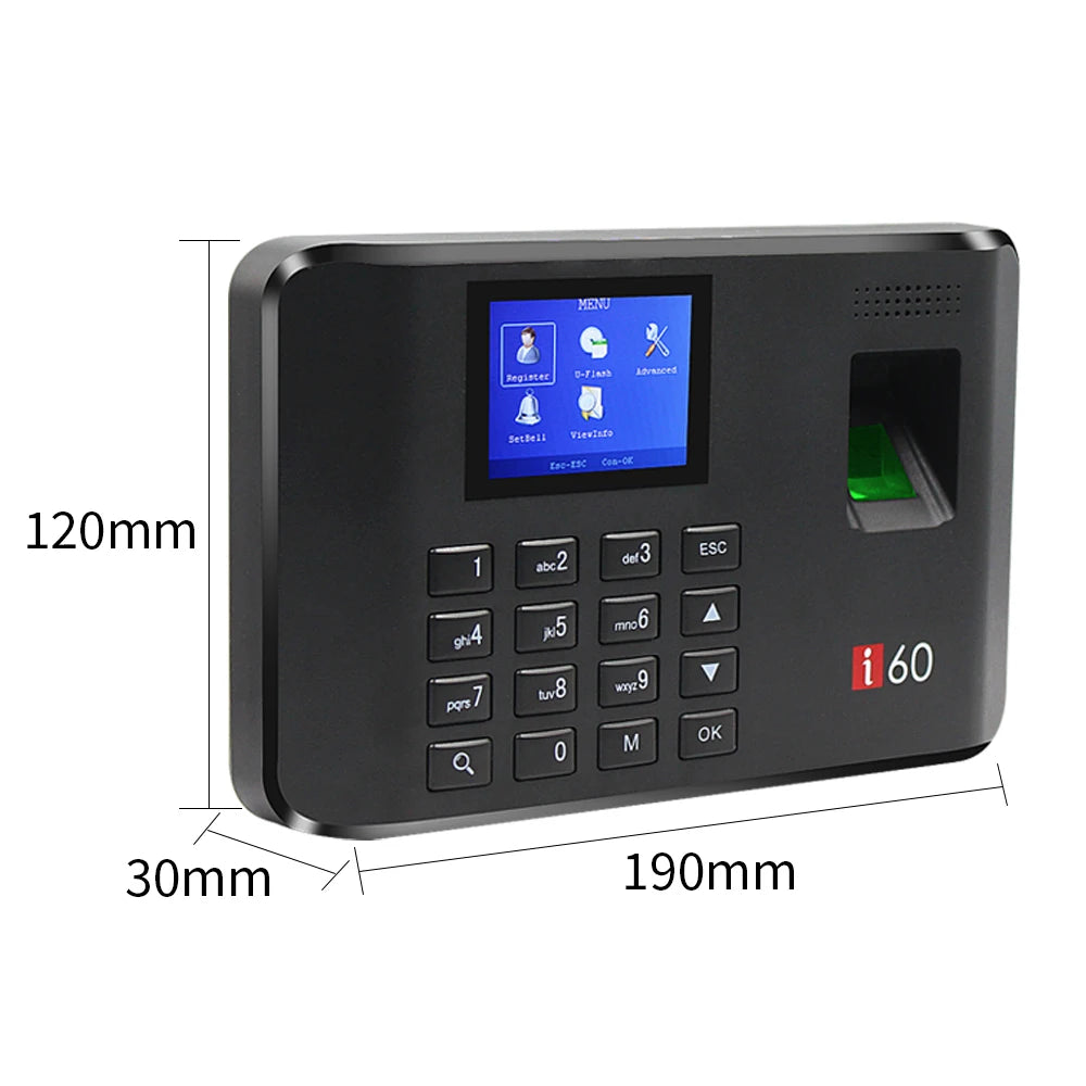 Biometric Attendance System USB Fingerprint Exit Record Recorder Reader Time Clock in Employees Date Machine Electronic Device