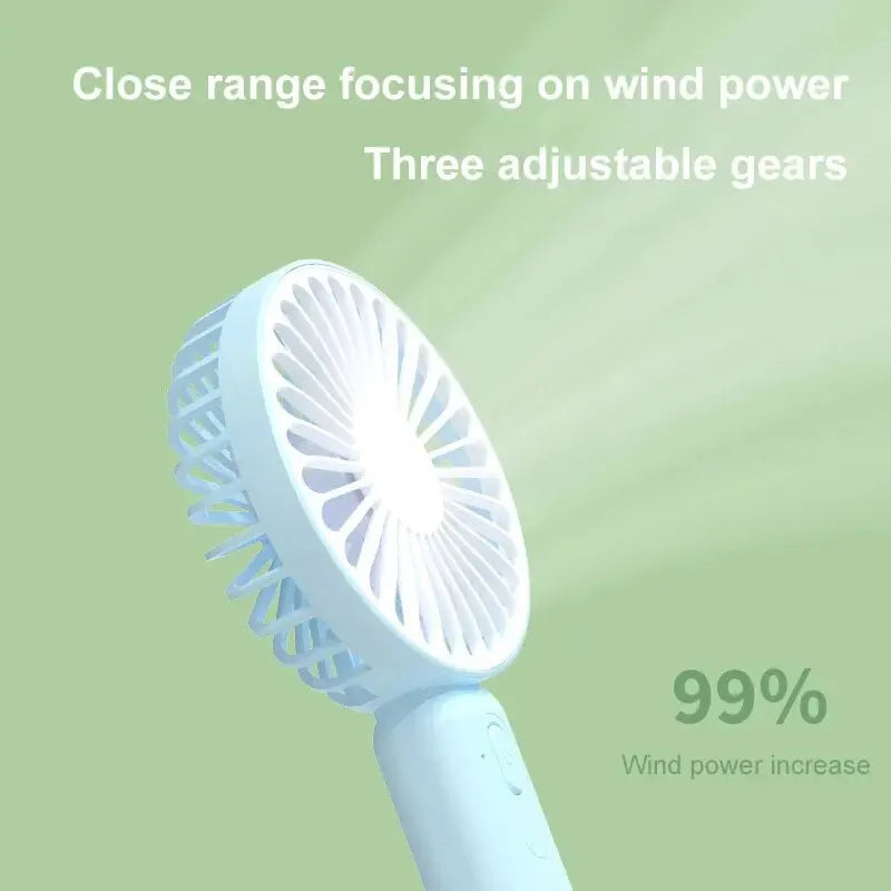 1pc New Portable Fan Office Desktop Multifunctional Folding Headed Small Electric Fan USB Mini Portable High Wind Pocket Fan