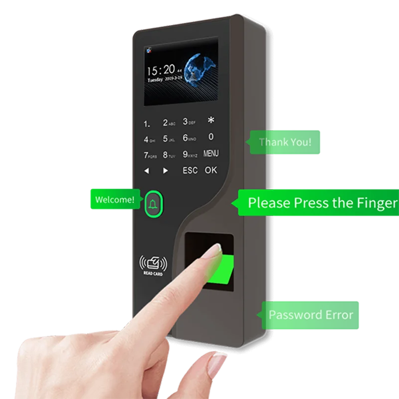 2.4 Fingerprint Attendance software APP Cloud Password RFID Access control fingerprint scanner employee fingerprint attendance