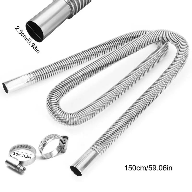 Exhaust Pipe Extension Stainless Steel Oil Vent Hose Stainless Steel Exhaust Tubing Flexible Heater Parts Exhaust Hose Parking